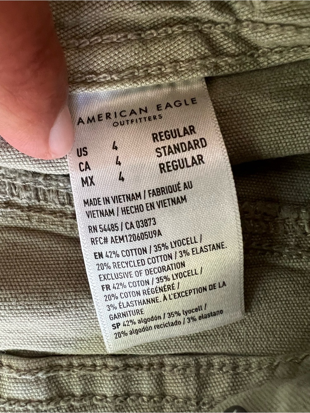 American Eagle Outfitters Olive Green Slim Wide-Leg Pants size 4 - Picture 5 of 9